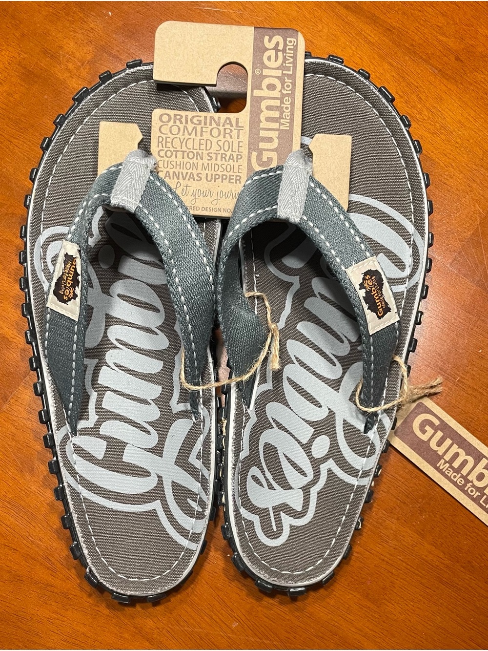 Men's Gumbies Islander Gray Canvas Flip-Flops - Comfort Beach Sandals